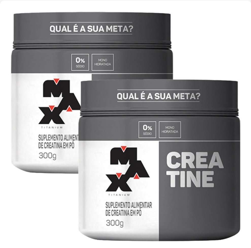 Kit 2 Creatina 300g Max Titanium Monohidratada em Pó Sem Sabor
