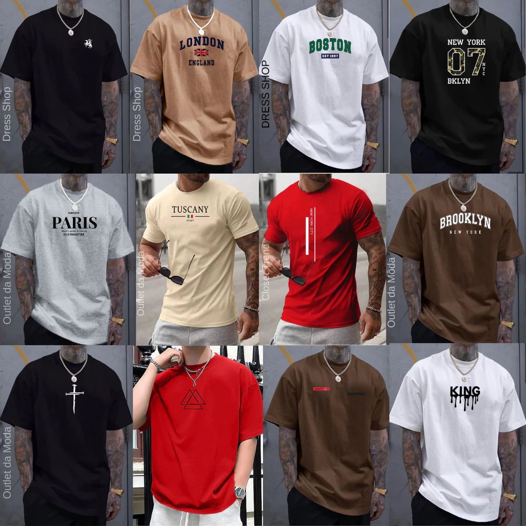 Camiseta Masculina Feminina QUEIMA DE ESTOQUE Estampa e Cor Aleatoria Camisa 100% algodão