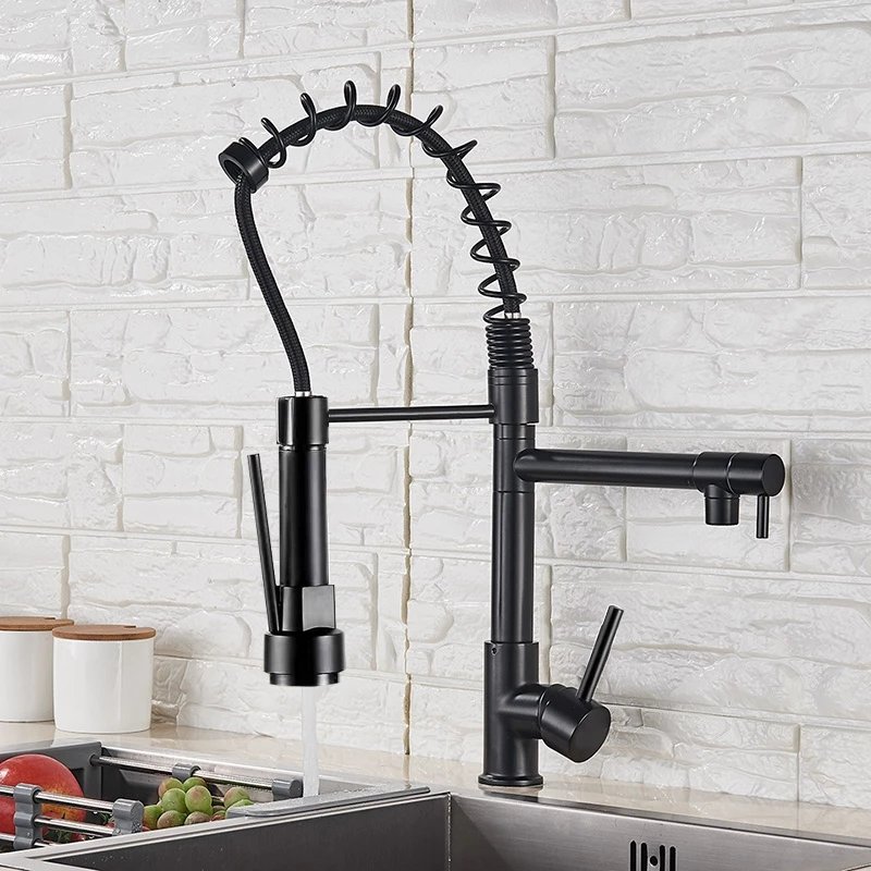 Torneira Cozinha Gourmet Monocomando Com Spray Extensor-preto