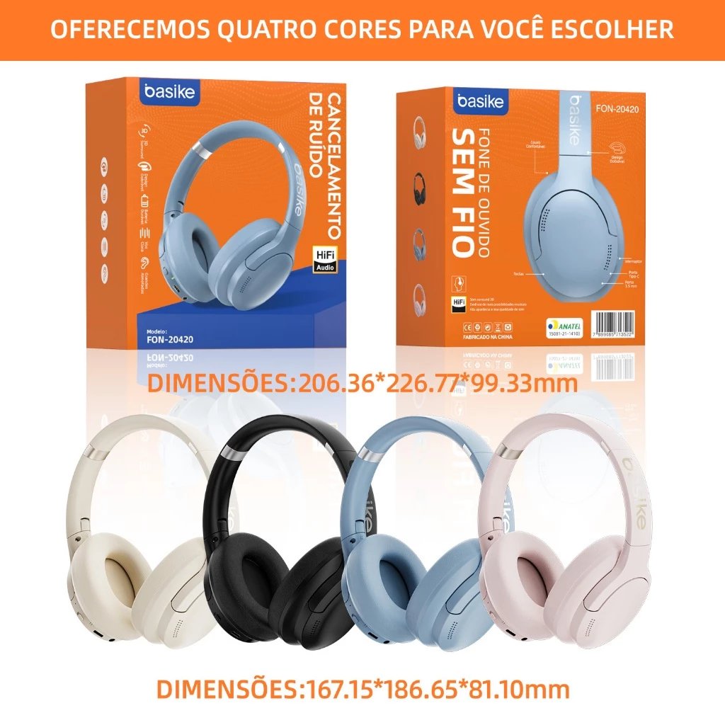 Basike fone sem fio bluetooth headphone sem fio dobráveis A qualidade de som Bluetooth 4.3HiFi