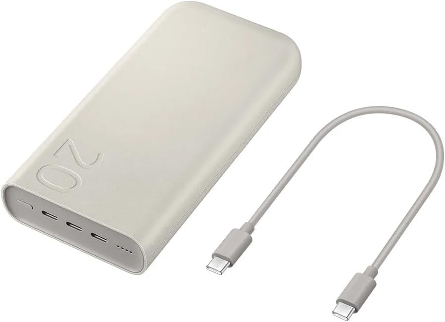 Samsung Bateria Carregador Portatil 3x USB-C 20000mAh Super Rapida 45W - Bege