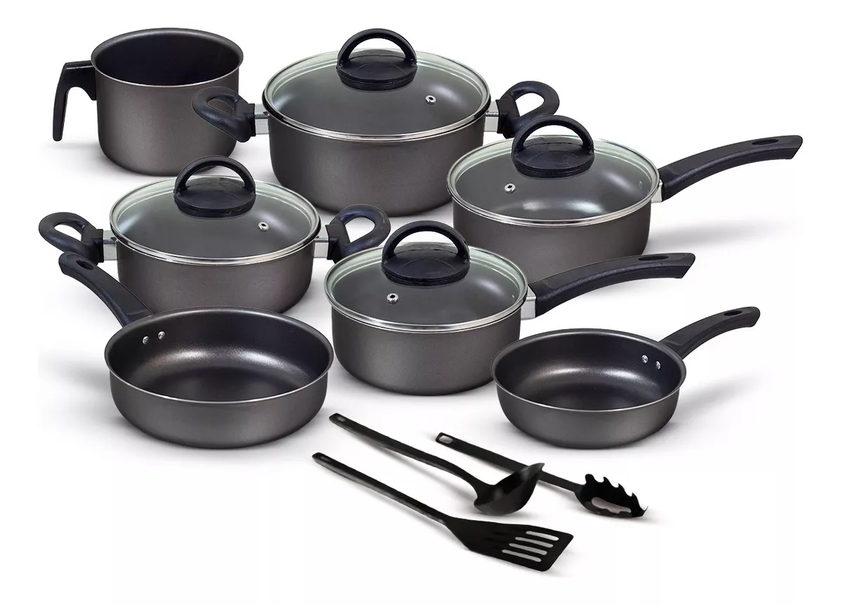 Conjunto Panelas Antiaderente 10 Peças Teflon Várias Cores