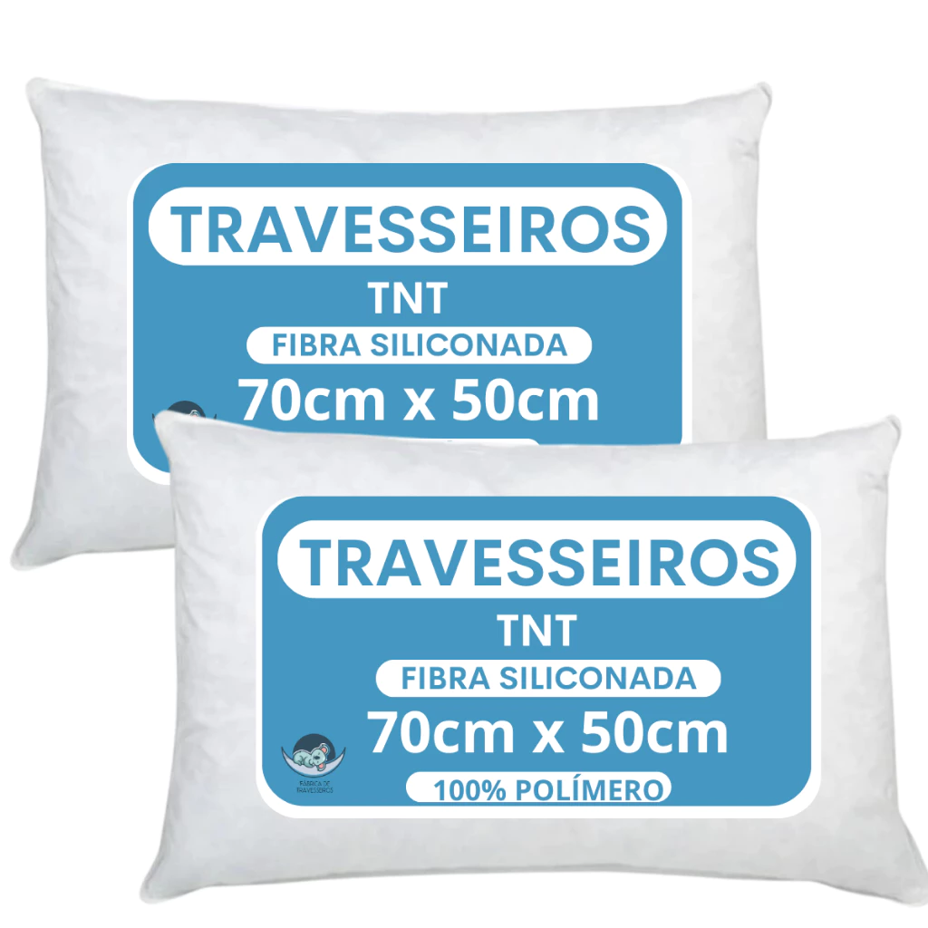 Kit 2 Travesseiro Alto Firme Antialergico 50x70cm extra macio tecido TNT fibra 100% siliconada