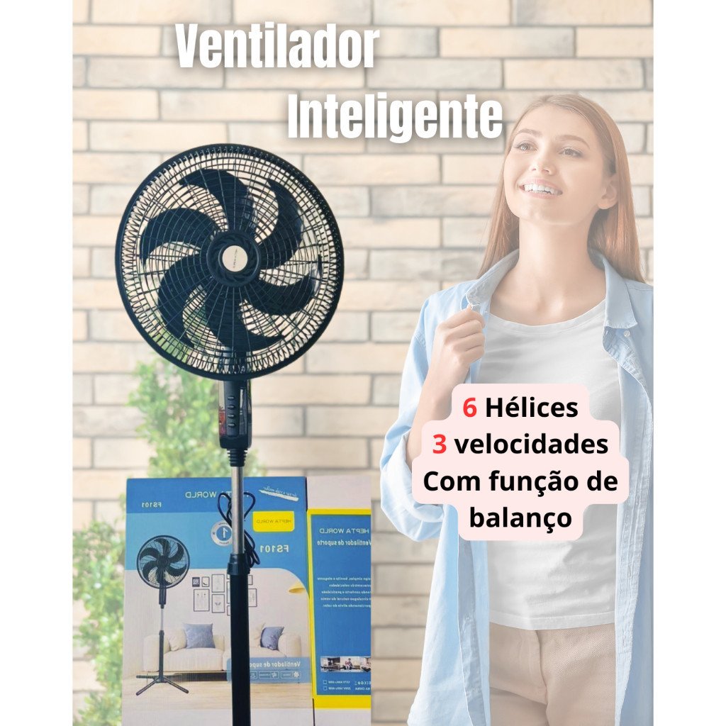 Ventilador com Pedestal Coluna forte e Barato Silencioso - FS101