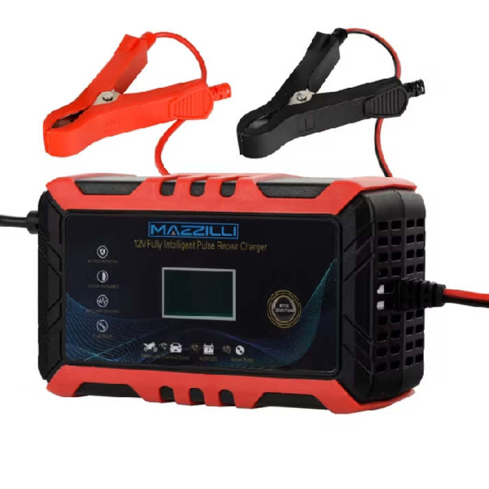 Carregador Bateria Bivolt Portatil 12v Moto Carro 6AH-100AH