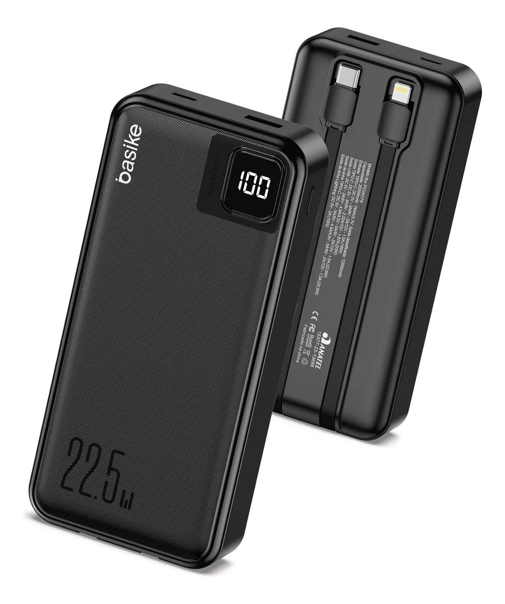 Power Bank 20000mah Portátil Carga Rápida 22.5w Com Display