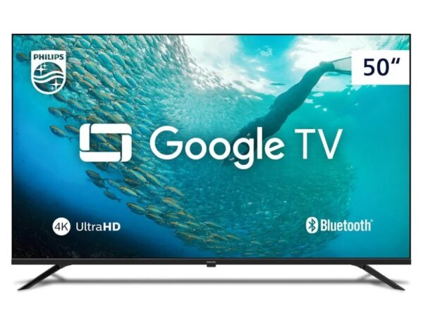 Smart TV Philips 50" 4K HDR 50PUG7019/78, Google TV, Comando de Voz