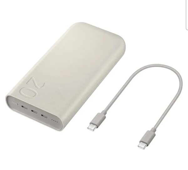 Samsung Bateria Carregador Portatil 3x USB-C 20000mAh Super Rapida 45W - Bege