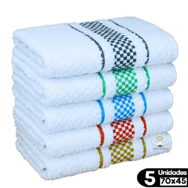 Kit 5 Panos de Prato Jacquard 45x70 Atoalhado Toalha Copa