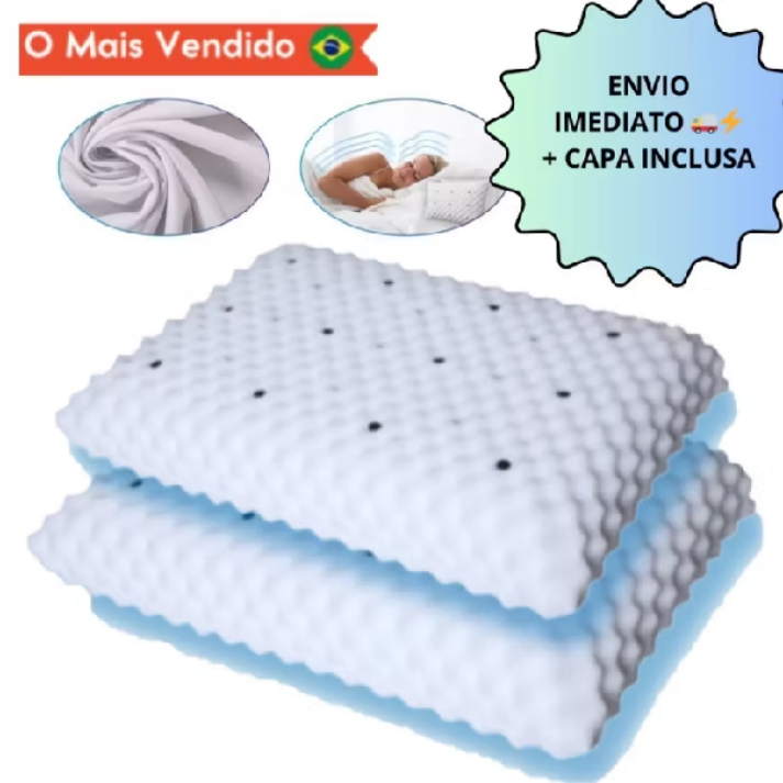 Dê uma olhada em Kit 2 Travesseiros magnético ortopedicos com infravermelho terapeutico anti ronco