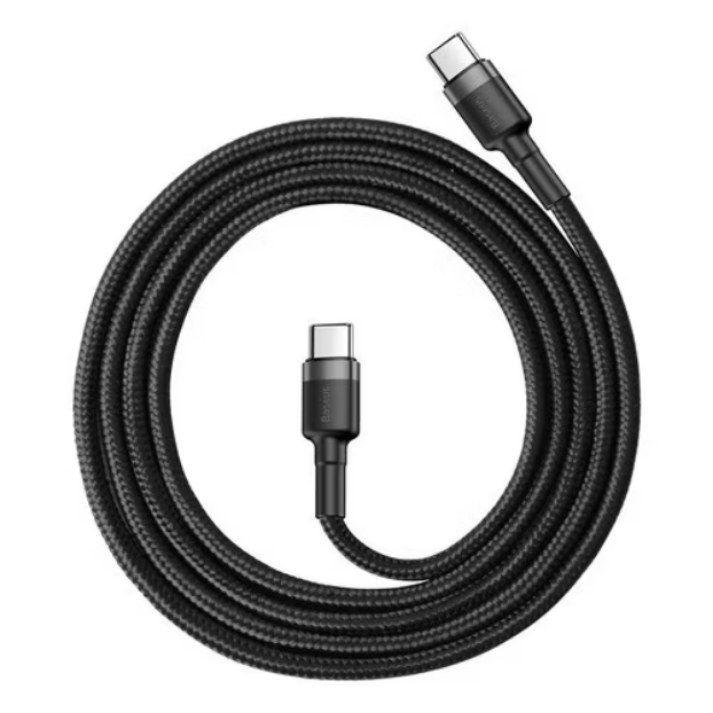 Cabo Turbo USB-C Tipo-C x USB-C Tipo-C Baseus Cafule 60w 1m Ultra Resistente iPhone 15 16 e Android