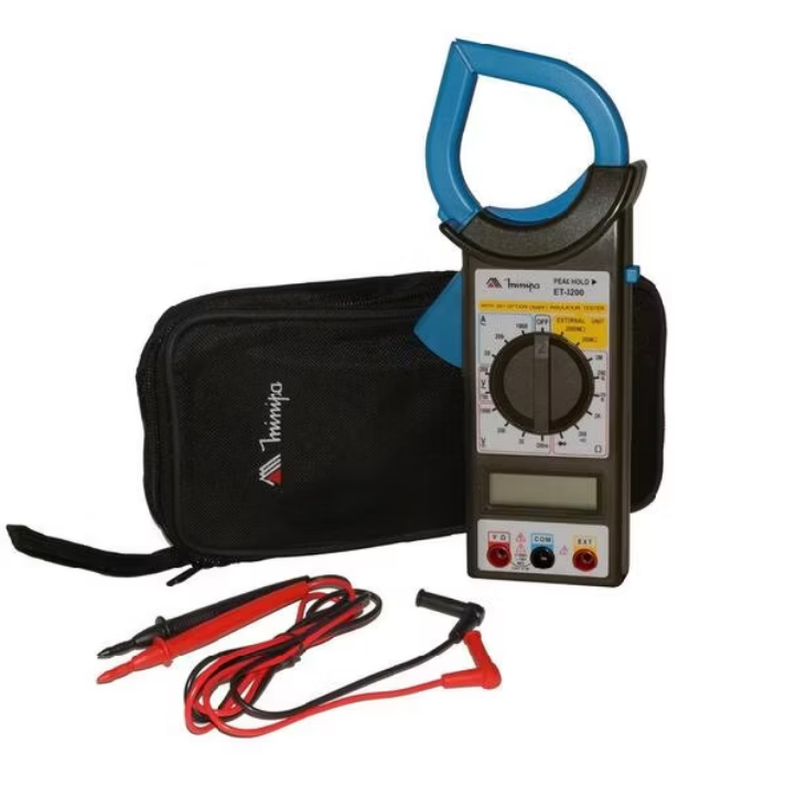 Alicate Amperímetro Digital ET-3200 Minipa Multimetro com Bateria e Bolsa, Beep de Continuidade