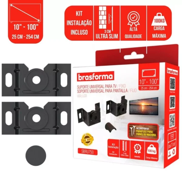 Suporte Universal Fixo Para Smart TV LED LCD 4K Parede Painel 10 24 32 43 50 55 60 75 100 Polegadas