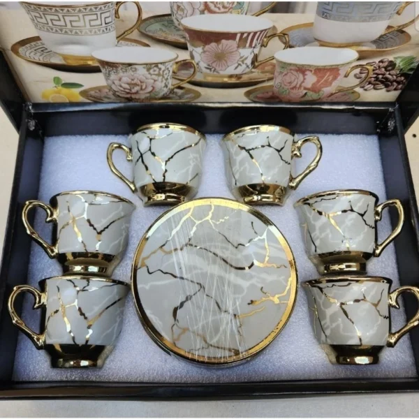 Xícara de café kit com 12 peças de Cerâmica em porcelana