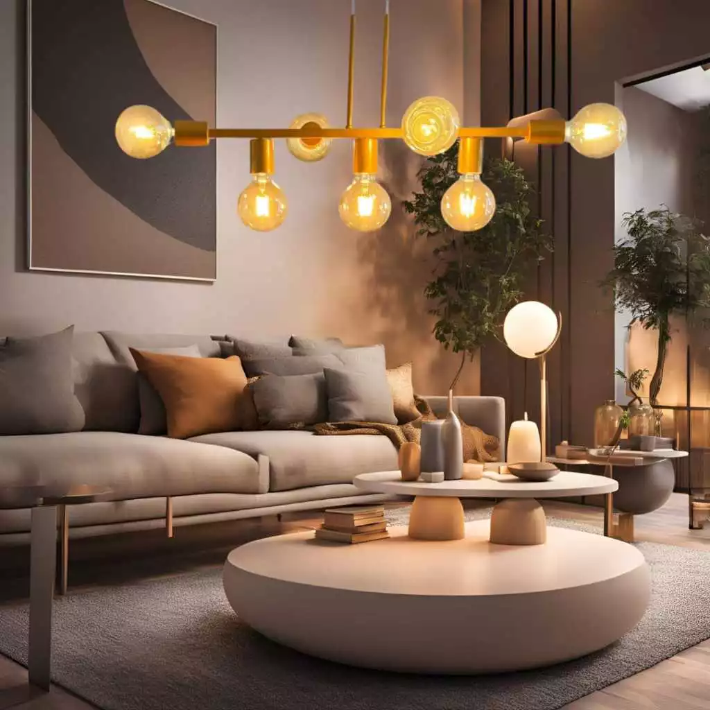 Luminária de teto Pendente Rubis para 7 Lâmpadas 68cm moderno industrial