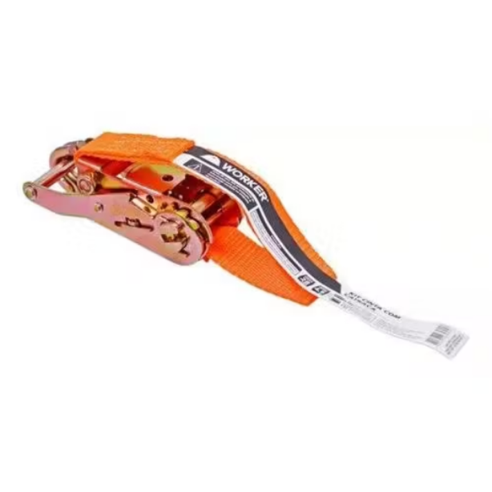 Kit Cinta de Amarração com Catraca 4,6m até 1.500kg Worker 397245 Cor Laranja