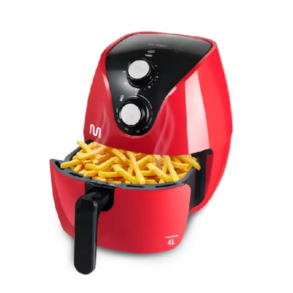 Fritadeira Elétrica sem óleo Air Fryer 127V 4L 1500W Vermelha Multi - GO203