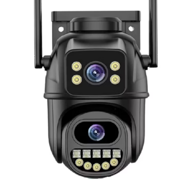 Camera Externa Ip a Prova D'água Wifi Dupla 2 Em 1 Com Visão Noturna C/ Infravermelho YOOSEE Preta