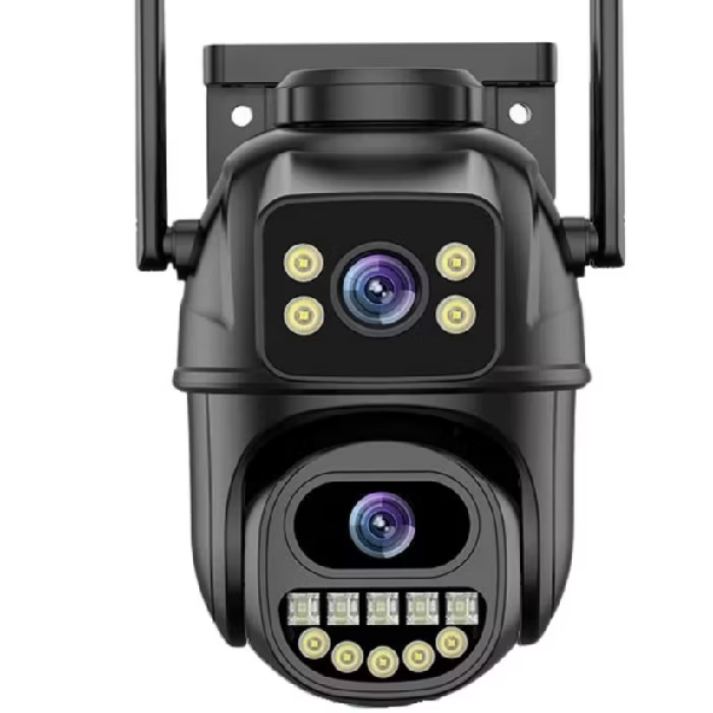 Camera Externa Ip a Prova D'água Wifi Dupla 2 Em 1 Com Visão Noturna C/ Infravermelho YOOSEE Preta