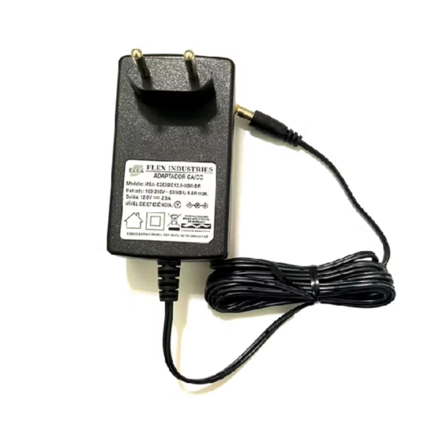 10 Fonte Flex Industries/ Sagemcom C/ Led Pino Agulha Central 12Vdc 2.5A Real Estabilizada