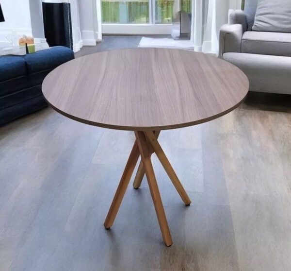 Mesa Jantar Redonda Madeira 80cm Estilo Industrial