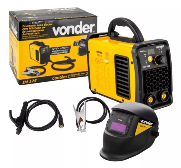 Inversor Para Solda Eletrodo E Tig Im125 C/ Máscara Escurecimento Automático Bivolt Vonder
