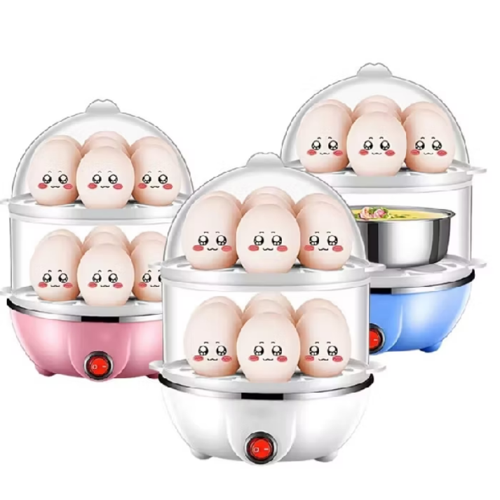 Cozedor Elétrico Multifuncional 3 em 1 - Cozinhe Ovos, Legumes e Mais de Forma Rápida e Segura 110V