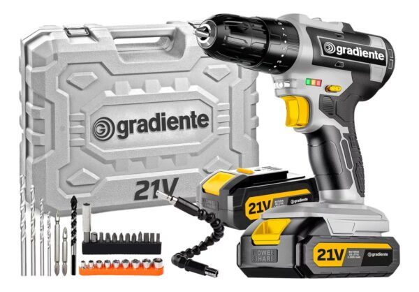 Furadeira Parafusadeira Bateria 21v Gradiente Profissional