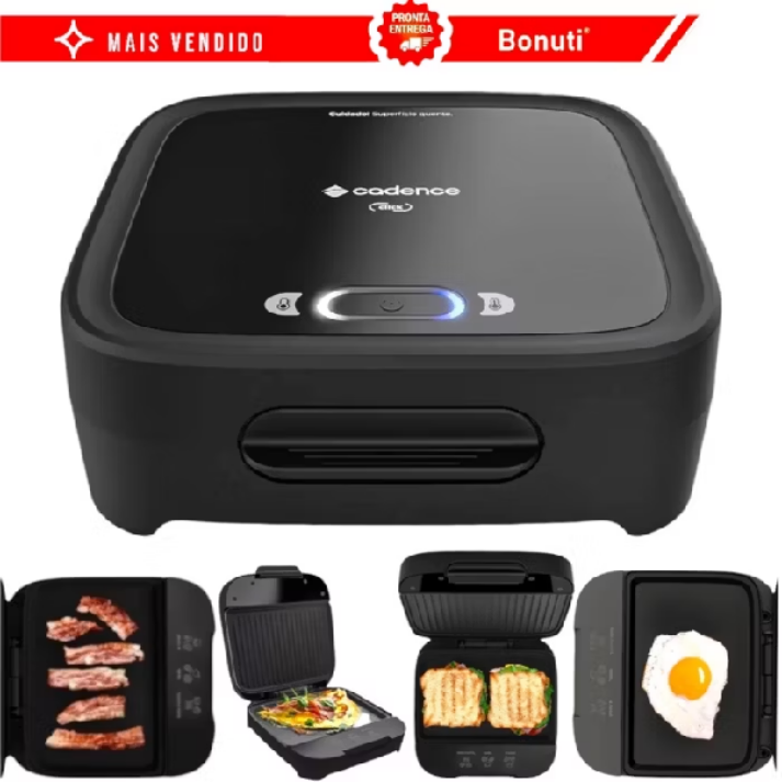 Grill Sanduicheira Click Cadence SAN400 Elétrica Antiaderente Crepeira Misteira Chapa Portátil