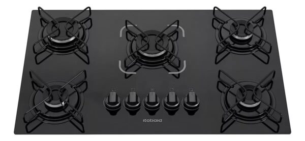 Cooktop a gás Itatiaia Preto 5 Bocas Essencial Bivolt 127V/220V 620CT50153