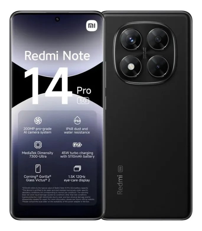 Xiaomi Redmi Note 14 Pro 5g 256gb 8gb Prova D'água C/ Nfc