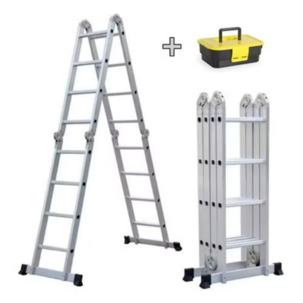 Escada Articulada De Alumínio 4x4 16 Degraus 4,32mts + Handy Box de Brinde