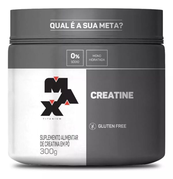 Suplemento Creatina Max Titanium Monohidratada em Pó Pote 300g Creatina Po Sem Sabor