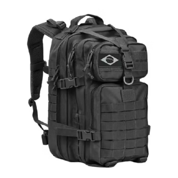 Mochila Militar Tática Impermeável 50 Litros Grande Reforçada com Bandeira do Brasil