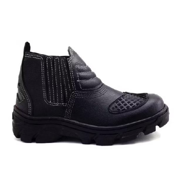 Bota De Motoqueiro Em Couro Legítimo Refletiva Com Proteção