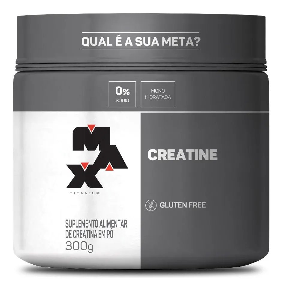 Suplemento Creatina Max Titanium Monohidratada em Pó Pote 300g Creatina Po Sem Sabor