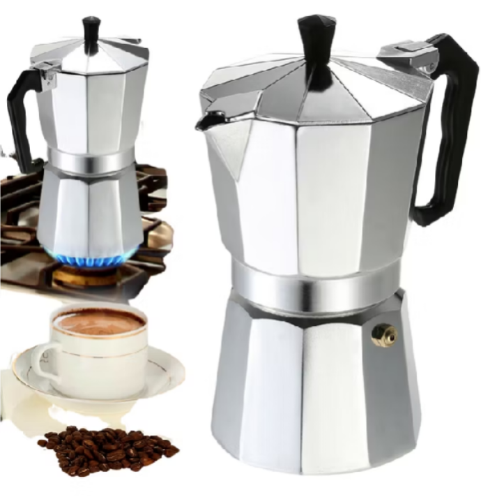 Cafeteira Italiana de Alumínio Café Expresso 3, 6, 9 Xícaras Cafeteira Italiana Moka Express Aço