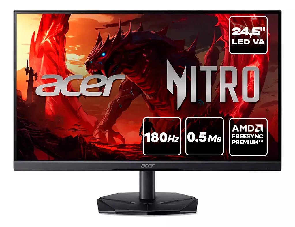 Monitor Gamer Acer Nitro 24,5 Va 180hz 0.5ms Full Hd Amd Freesync Kg251q Bivolt