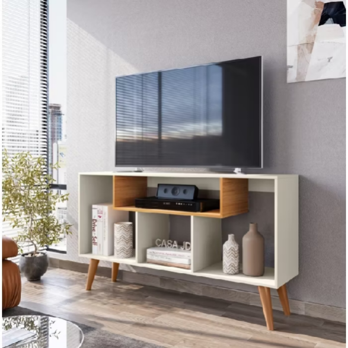 Rack para Sala Quarto TV 43 Polegadas Retro Moderno Zaarah - Várias Cores