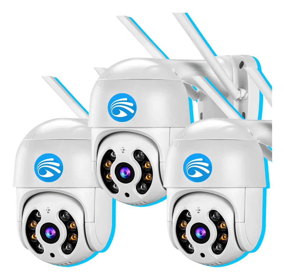 Kit 3 Câmeras Ip Wifi Externa Full Hd 1080p 100% Prova Dágua Cor Branco