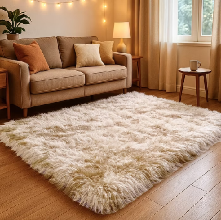 Tapete Sala 1,00 X 1,50 Peludo Shaggy Macio Quarto Felpudo