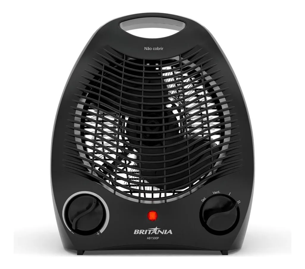 Aquecedor Britânia Ab1500p 2 Em 1 2000w Cor Preto 110V - 1500W