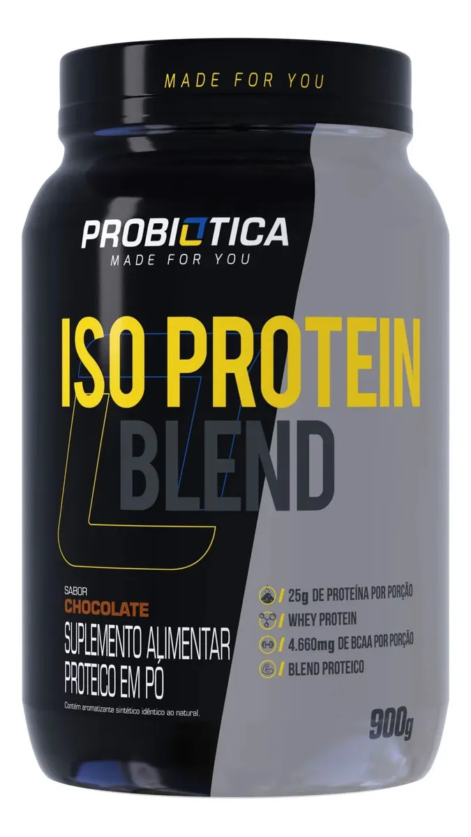 Suplemento Academia Whey Iso Protein Blend Probiótica Sabor Chocolate