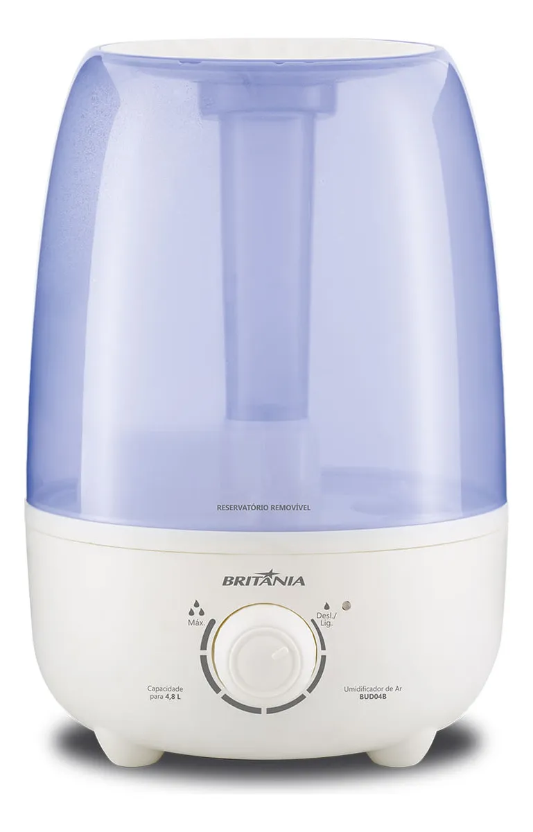 Umidificador De Ar Ultrassonico Britânia 4,8L Branco e azul Bivolt 110V/220V Bud04b