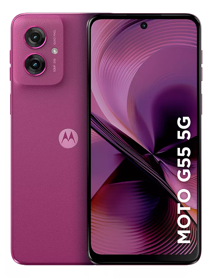 Smartphone Motorola Moto G55 5g - 256gb 16gb Ram Boost E Camera 50mp Com Ai Nfc Tela 6.5 Com Superbrilho - Rosa