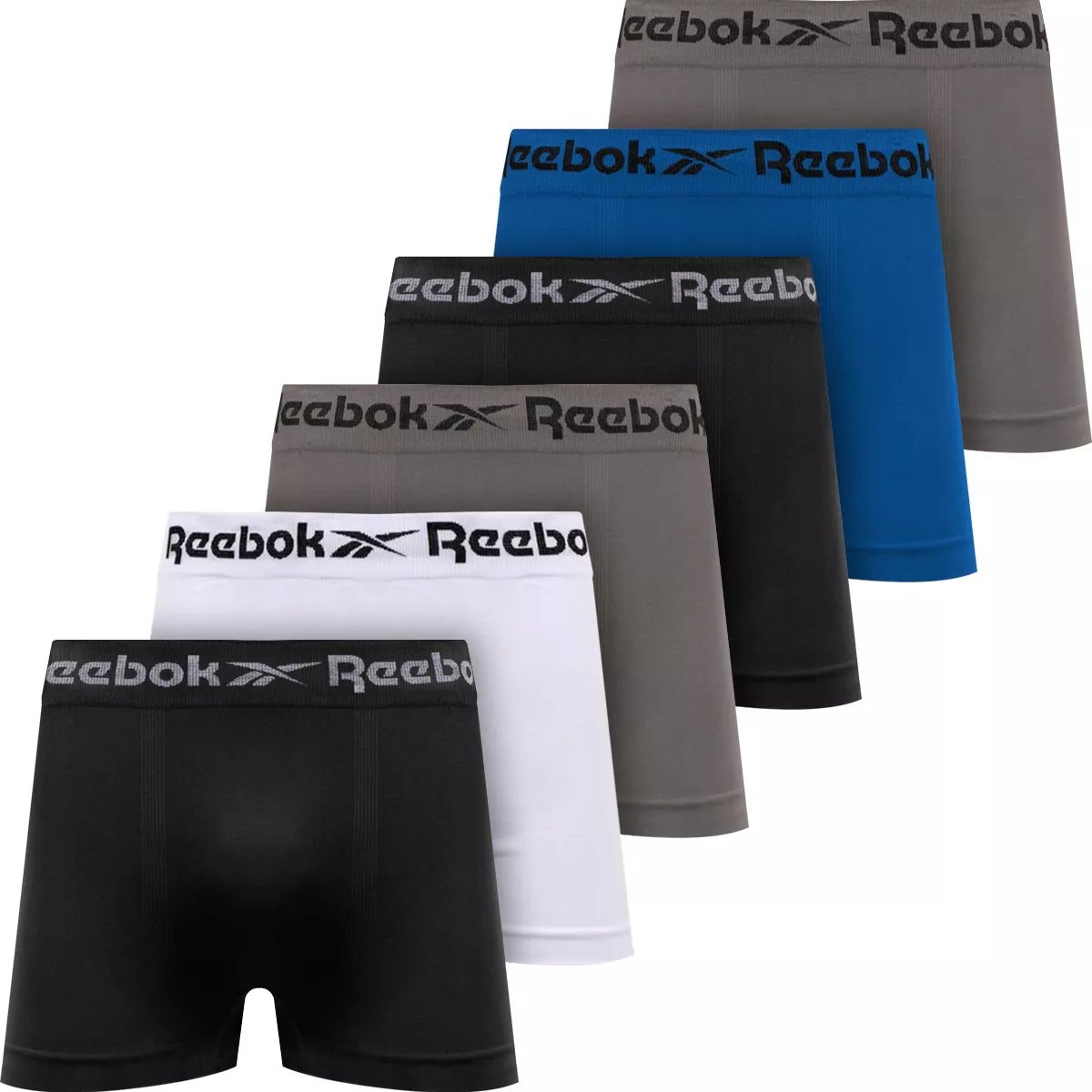 Kit 6 Cuecas Boxer Reebok Sem Costura Microfibra Original