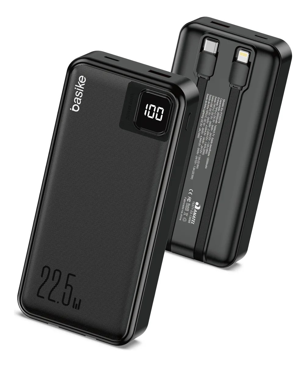 Power Bank 20000mah Portátil Carga Rápida 22.5w Com Display