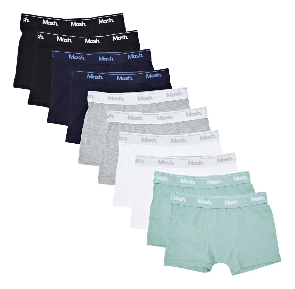 Kit 10 Cuecas Boxer Infantil Elástico Algodão Mash