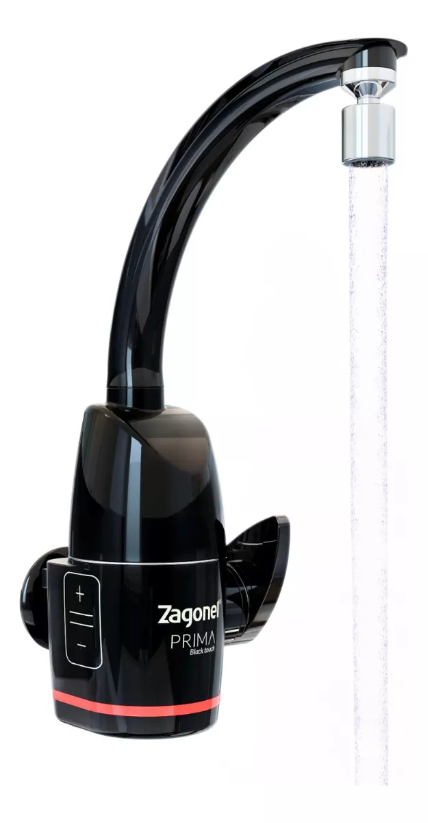 Zagonel Torneira Eletrônica Prima Touch Preta Parede ou Bancada 220v