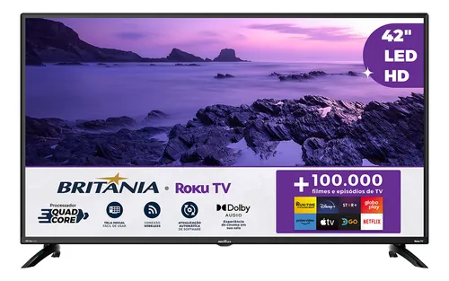 Smart Tv 42 Britânia Roku Tv Dolby Audio
